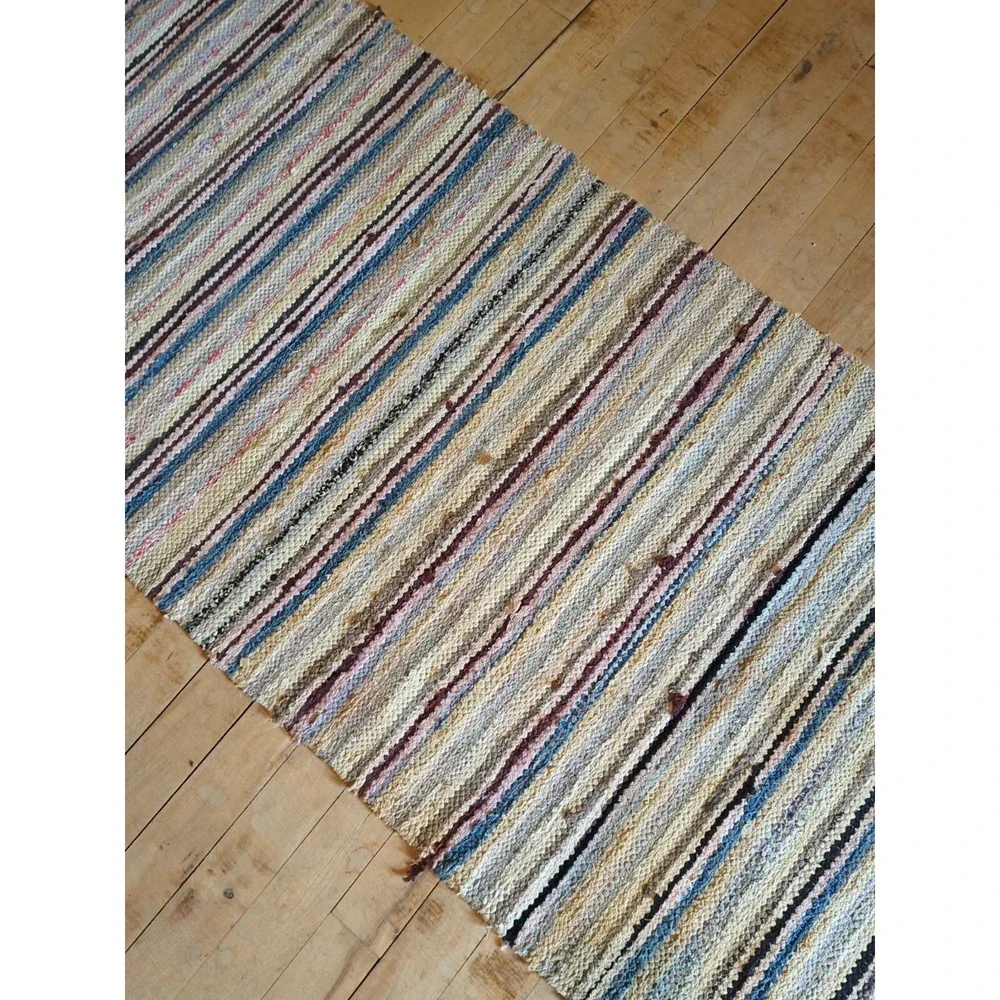 Antique Imported Swedish HandMade Rag Rug Runner‎ (25 x 147 inches )